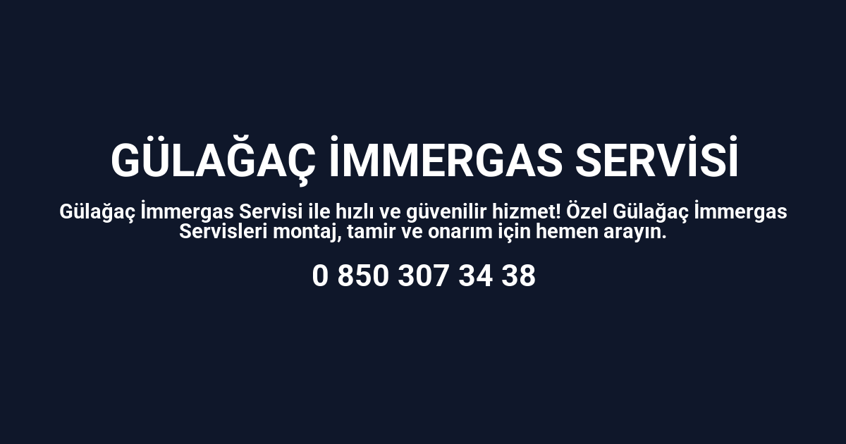 Gülağaç İmmergas Servisi